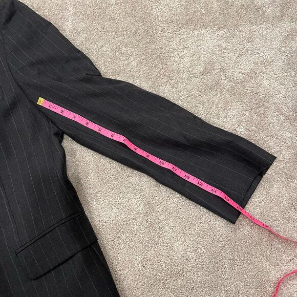 Brooks Brothers 346 Men's Sports Jacket Wool Grey Pinstripe Size‎ 42R - Picture 11 of 11